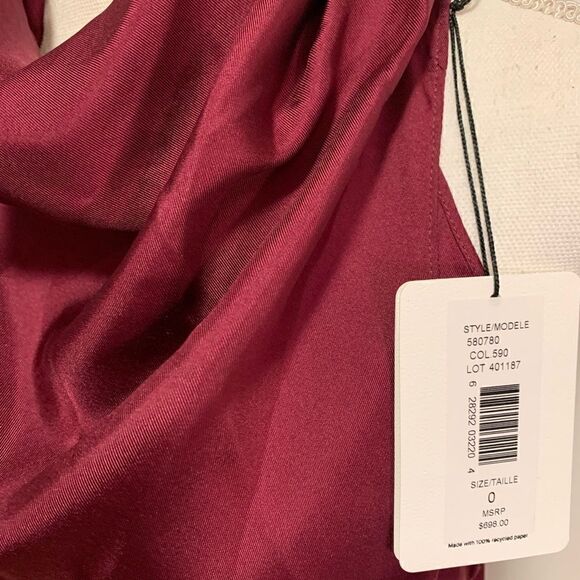 ❤️SOLD❤️AMUR Silk Evening Gown Burgundy - Picture 6 of 11